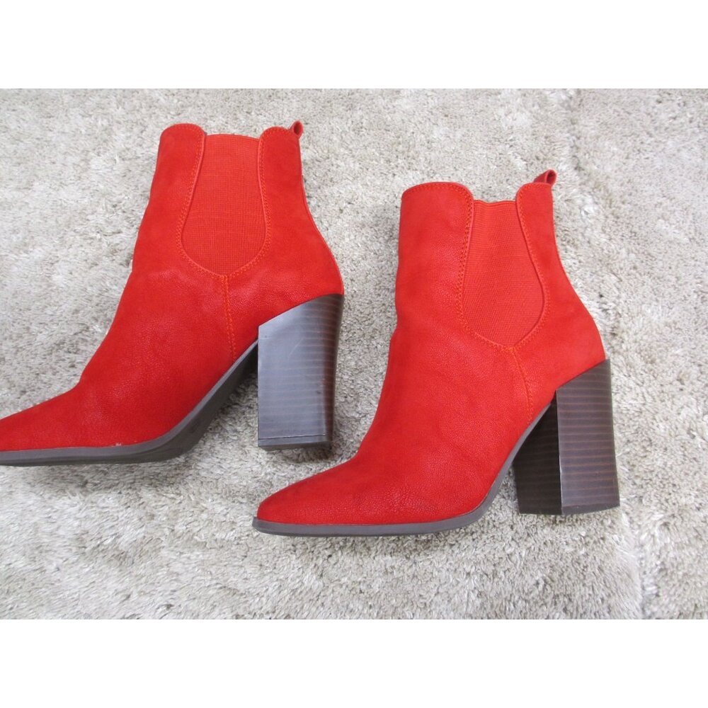 JOURNEE COLLECTION WOMENS PULL ON RED ANKLE BOOTS 7